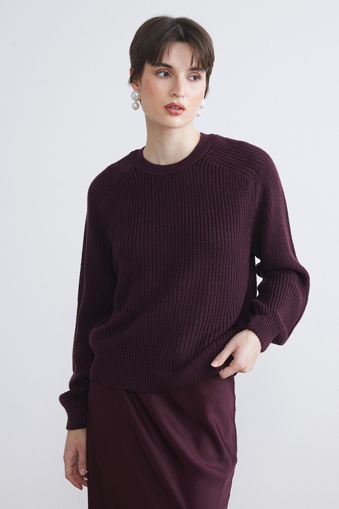 LC WAIKIKI, Pulover cu maneci raglan, Violet aubergine