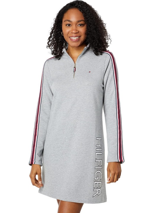 Rochie din molton, Tommy Hilfiger, Zip-Up, gri, Gri