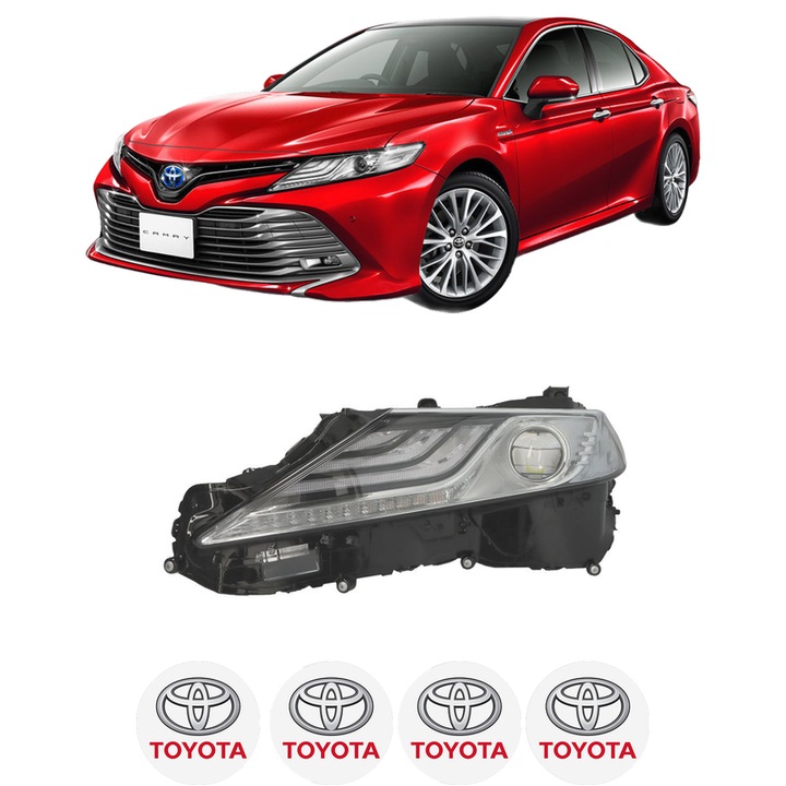 Far Stanga Fata TOYOTA CAMRY (_V7_, _VA7_, _VH7_) din 2017, Auto, DEPO, 4x Stickere auto cu TOYOTA