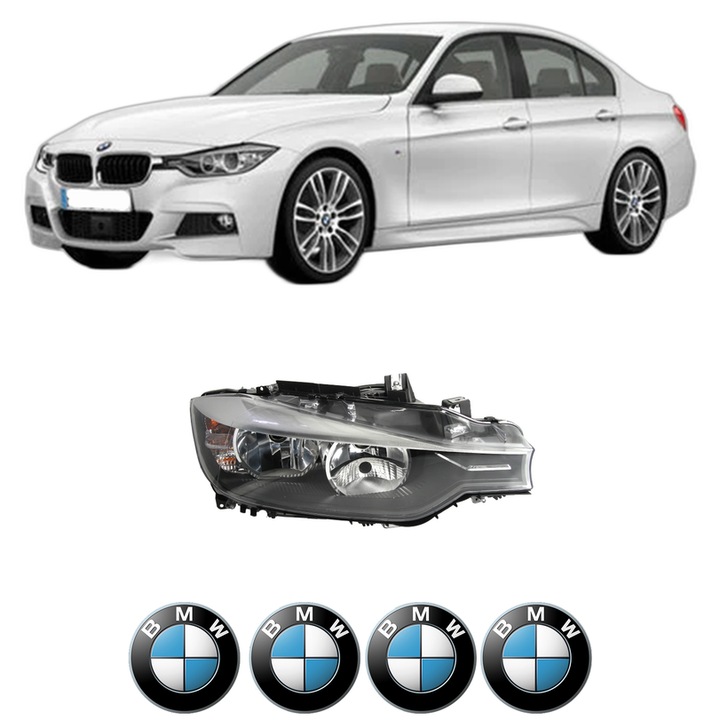 Far Dreapta Fata Bmw Seria 3 (F30, F80) din 2011-2018, Auto, TYC, 4x Stickere auto cu BMW