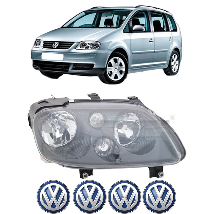 Far Stanga Fata Volkswagen TOURAN (1T1, 1T2) din 2003-2010, Auto, TYC, 4x Stickere auto cu Volkswagen