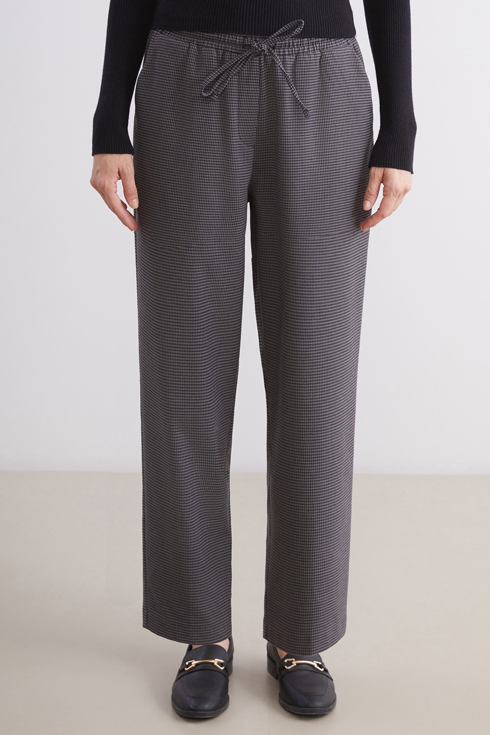 LC WAIKIKI, Pantaloni cu model houndstooth si talie ajustabila