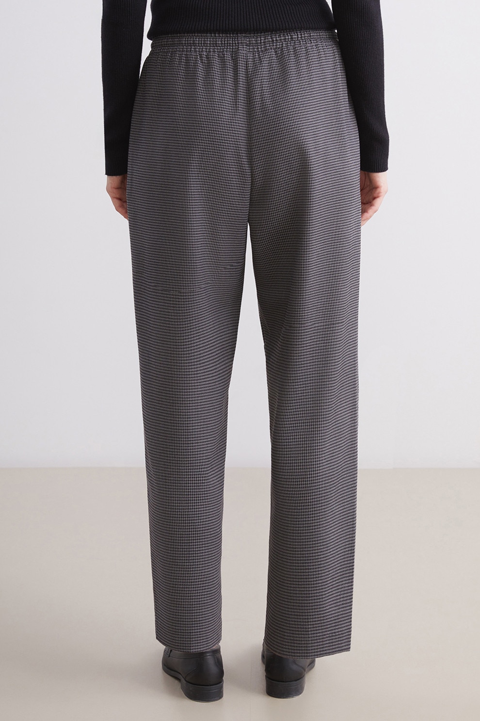 LC WAIKIKI, Pantaloni cu model houndstooth si talie ajustabila