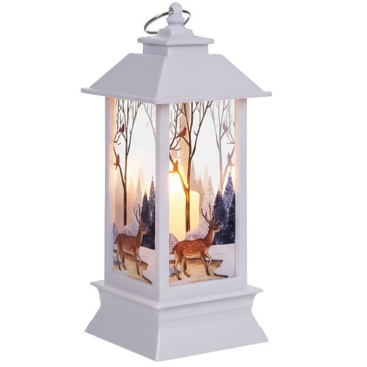 VarioShop® LED karácsonyi lámpás, 2W, strapabíró anyag, ünnepi és elegáns dísz, 12,5 x 5,3 cm, fehér