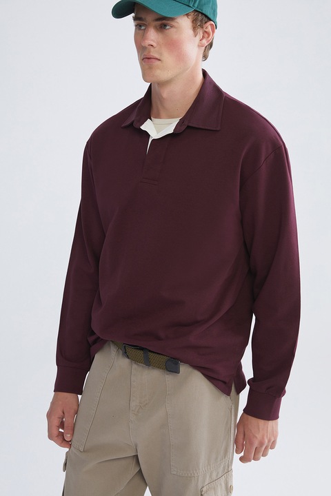 LC WAIKIKI, Bluza polo din bumbac, Violet tyrian