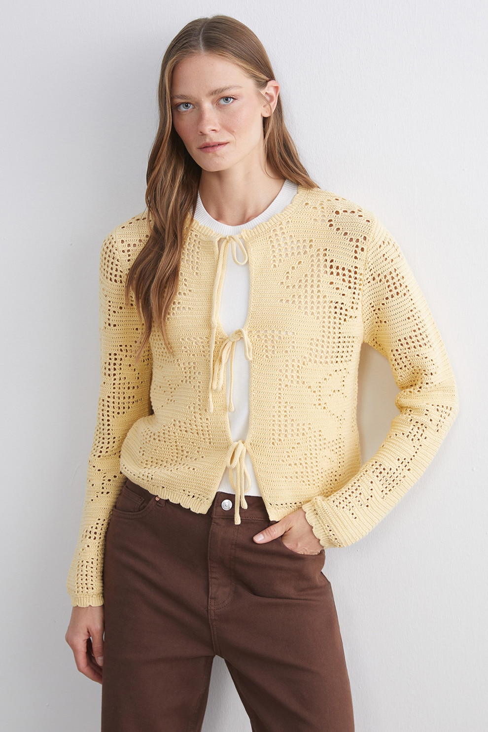 q*o様 【SIZE1】CLANEW LAYERED KNIT CARDIGAN Buy Neutral Wool Blend Yak Soft Touch Front Pocket Knitted