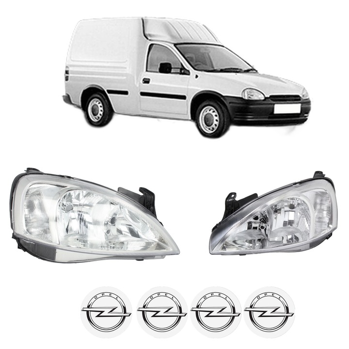 Set Faruri Stanga Dreapta Fata OPEL COMBO Box Body/MPV (71_) din 1994-2001, Auto, DEPO, 4x Stickere auto cu OPEL
