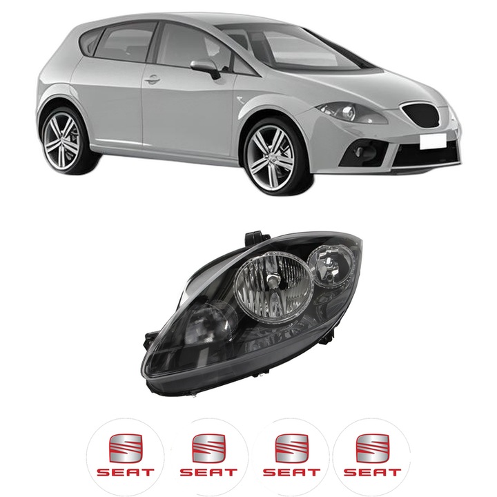 Far Stanga Fata SEAT LEON (1P1) din 2005-2013, Auto, DEPO, 4x Stickere auto cu SEAT