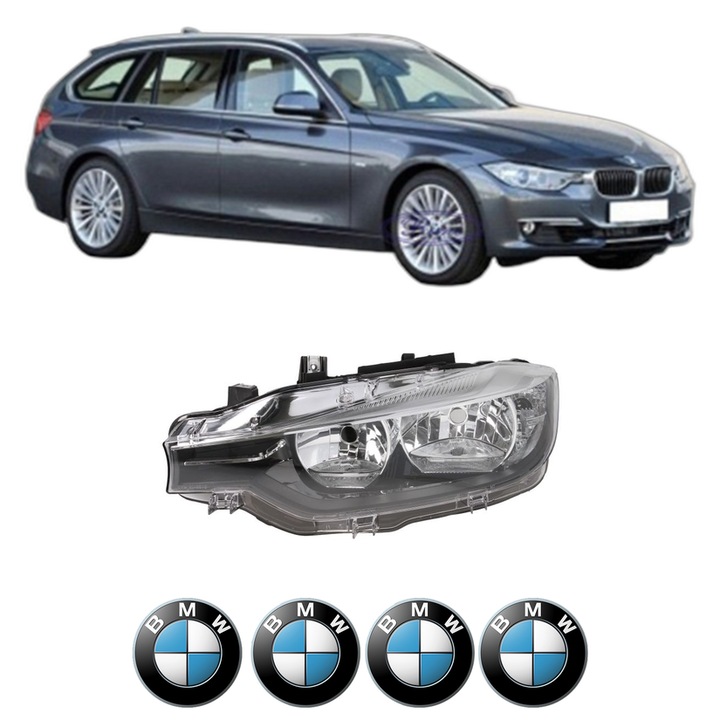 Far Stanga Fata Bmw Seria 3 Touring (F31) din 2012-2019, Auto, TYC, 4x Stickere auto cu BMW