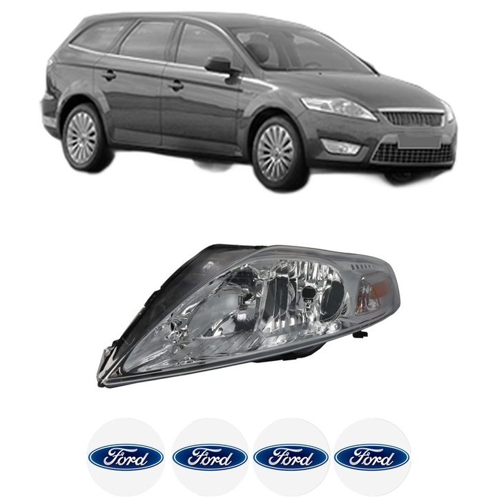 Far Stanga Fata FORD MONDEO IV Turnier (BA7) din 2007-2015, Auto, DEPO, 4x Stickere auto cu FORD