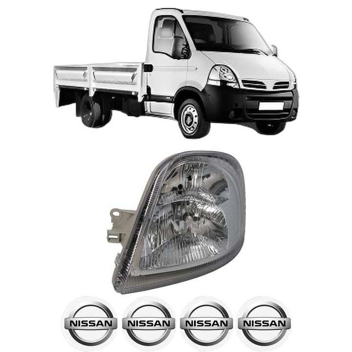 Far Stanga Fata NISSAN INTERSTAR Platform/Chassis (X70) din 2003-2006, Auto, TYC, 4x Stickere auto cu NISSAN