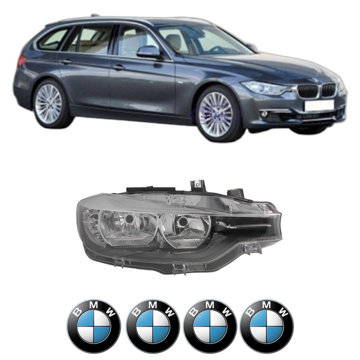 Far Dreapta Fata Bmw Seria 3 Touring (F31) din 2012-2019, Auto, DEPO, 4x Stickere auto cu BMW