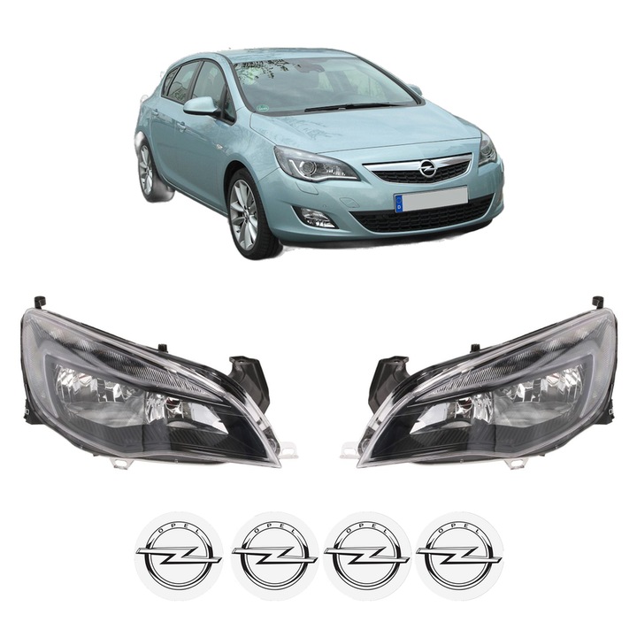 Set Faruri Stanga Dreapta Fata OPEL ASTRA J (P10) din 2009-2015, Auto, TYC, 4x Stickere auto cu OPEL