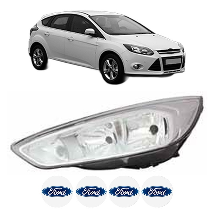 Far Stanga Fata FORD FOCUS III Hatchback Van din 2011-2020, Auto, DEPO, 4x Stickere auto cu FORD