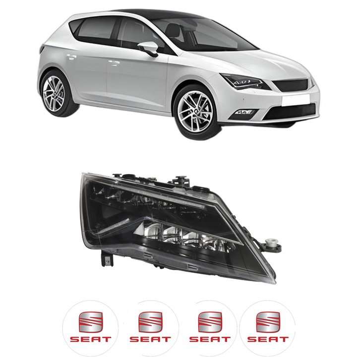 Far Dreapta Fata SEAT LEON (5F1) din 2012-2020, Auto, TYC, 4x Stickere auto cu SEAT