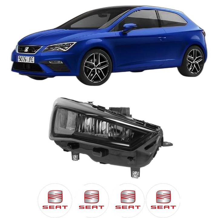 Far Dreapta Fata SEAT LEON (KL1, KLG) din 2019-2024, Auto, TYC, 4x Stickere auto cu SEAT