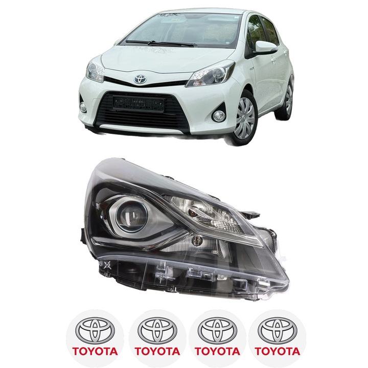 Far Dreapta Fata TOYOTA YARIS (_P15_) din 2013-2016, Auto, DEPO, 4x Stickere auto cu TOYOTA