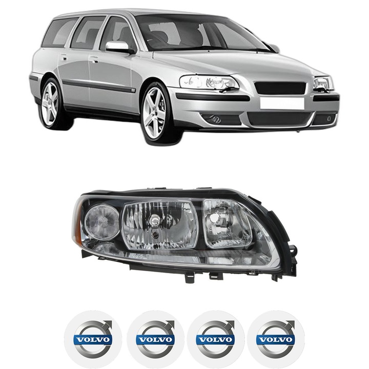 Far Dreapta Fata VOLVO V70 II (285) din 1999-2008, Auto, TYC, 4x Stickere auto cu VOLVO