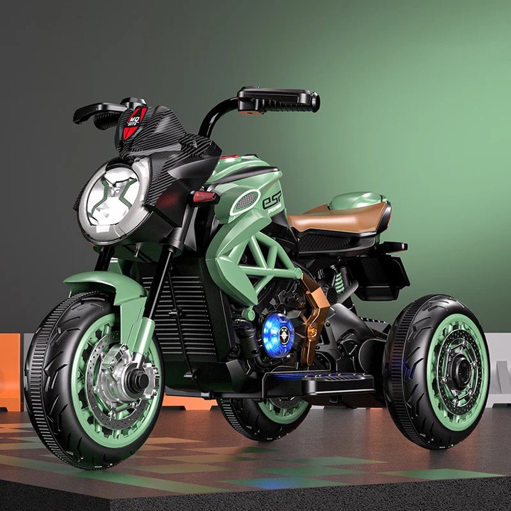 Електрически мотоциклет за деца Maison Elise, 2 батерии, bluetooth, система против преобръщане, 95x58x45см, 3-8 години