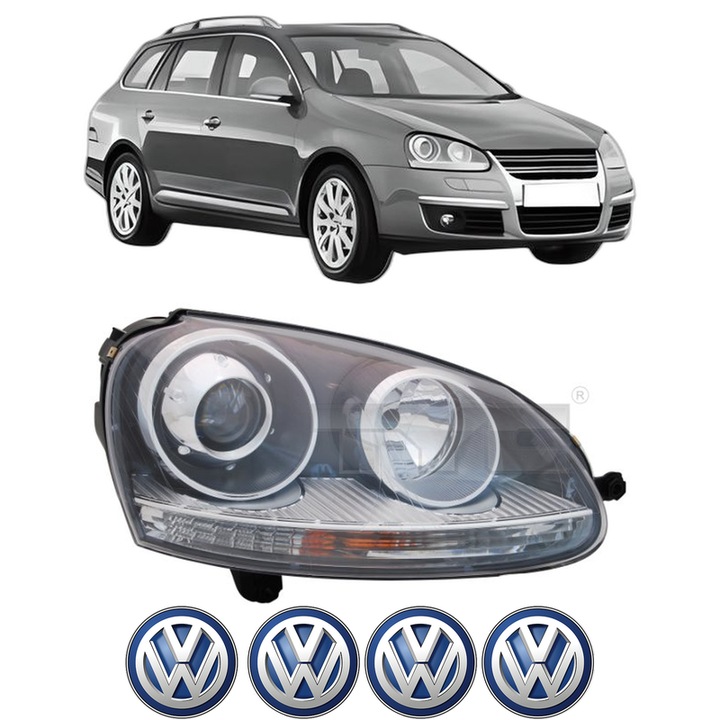 Far Dreapta Fata Volkswagen GOLF V Variant (1K5) din 2007-2009, Auto, TYC, 4x Stickere auto cu Volkswagen