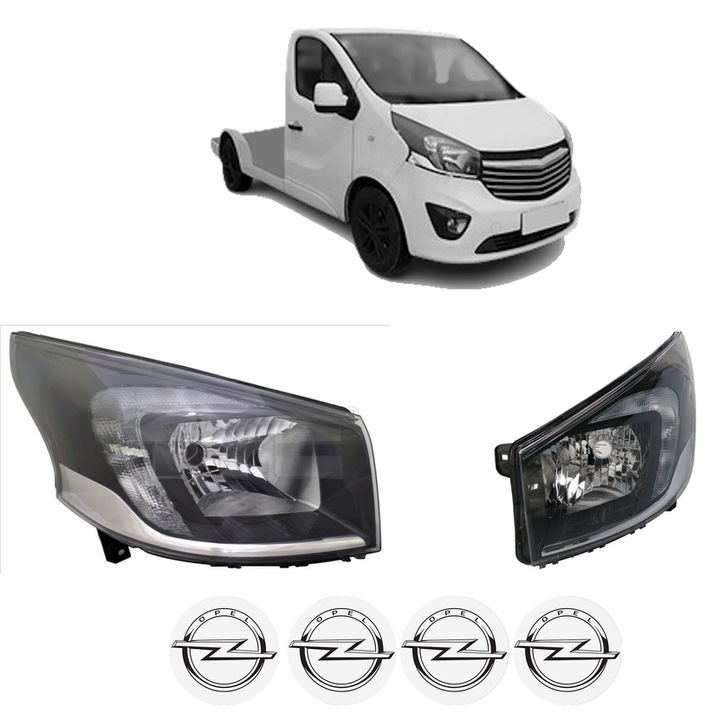 Set Faruri Stanga Dreapta Fata OPEL VIVARO B Platform/Chassis (X82) din 2014-2019, Auto, TYC, 4x Stickere auto cu OPEL