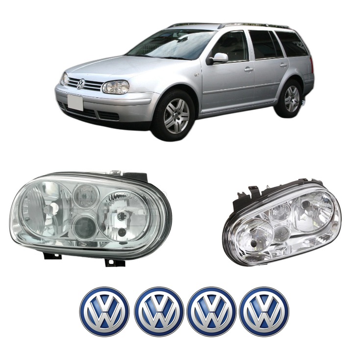 Set Faruri Stanga Dreapta Fata Volkswagen GOLF VAN IV Variant (1J5) din 1999-2006, Auto, TYC, 4x Stickere auto cu Volkswagen