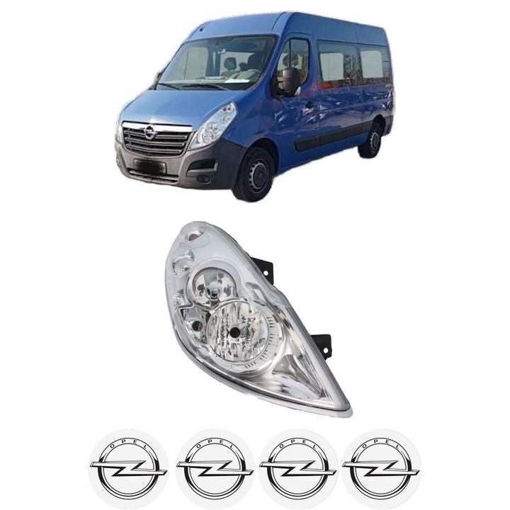 Far Dreapta Fata OPEL MOVANO B Bus (X62) din 2010-2019, Auto, DEPO, 4x Stickere auto cu OPEL