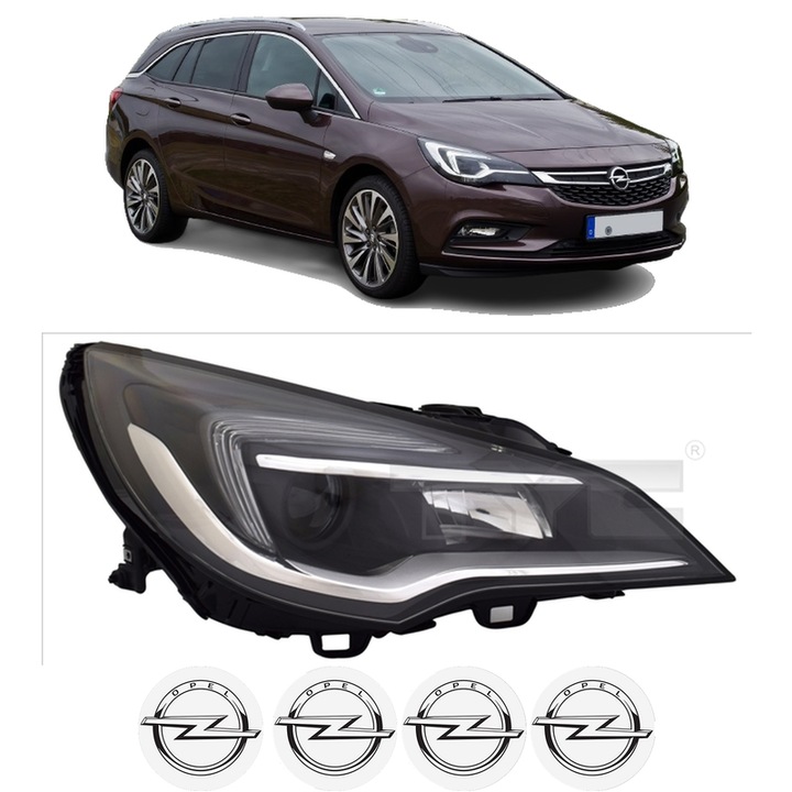 Far Dreapta Fata OPEL ASTRA K Sports Tourer (B16) din 2015-2022, Auto, TYC, 4x Stickere auto cu OPEL