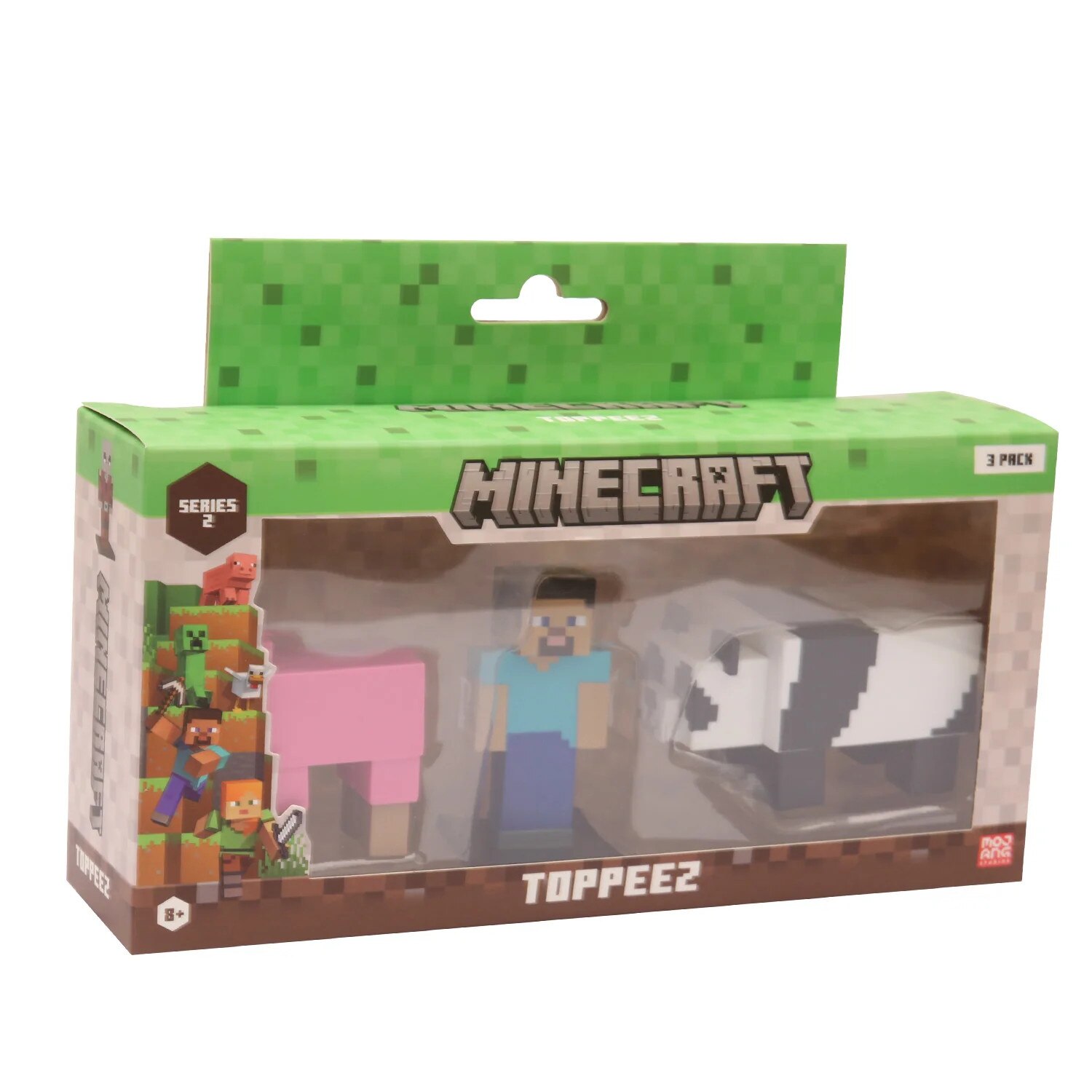 Set 3 Figurine Minecraft, PMI Kids World, Steve, Oaie Roz, Panda, 7cm ...