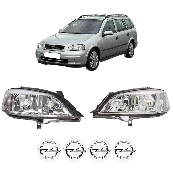 Set Faruri Stanga Dreapta Fata OPEL ASTRA G CLASSIC Caravan (F35) din 2004-2009, Auto, TYC, 4x Stickere auto cu OPEL