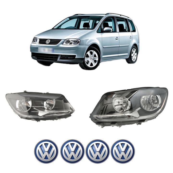 Set Faruri Stanga Dreapta Fata Volkswagen TOURAN (1T3) din 2010-2015, Auto, DEPO, 4x Stickere auto cu Volkswagen