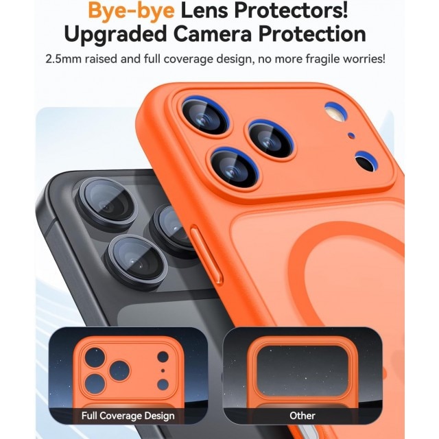 Husa Upzz® Halo Pentru iPhone 17 Pro MAX, Magsafe, Protectie Camere si Colturi, Design Premium, Super Rezistenta, Orange