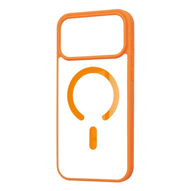 Husa Upzz® Magsafe Compatibila Cu iPhone 17 Pro, Spate Transparent, Rama Orange