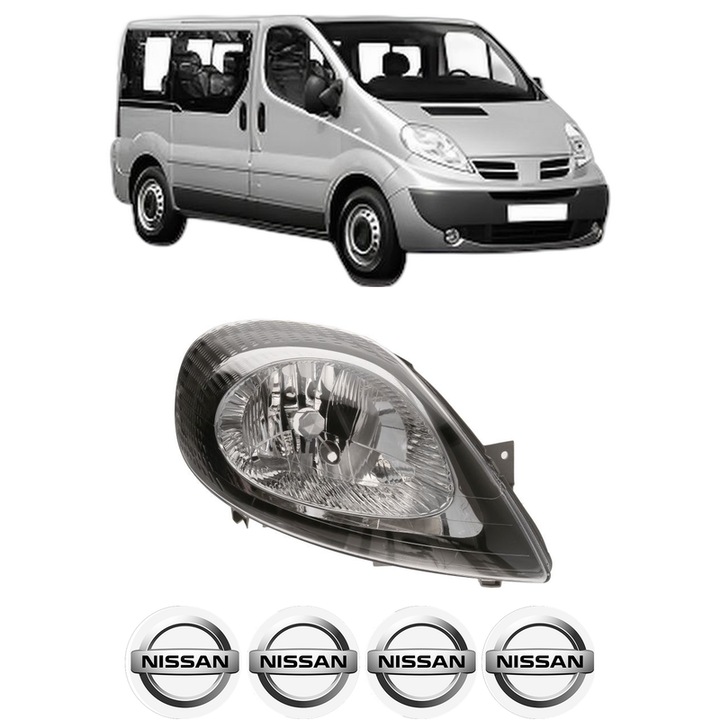 Far Dreapta Fata NISSAN PRIMASTAR Bus (X83) din 2001-2008, Auto, DEPO, 4x Stickere auto cu NISSAN