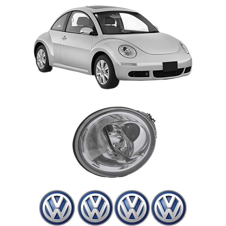 Far Stanga Fata Volkswagen NEW BEETLE (9C1, 1C1) din 1998-2010, Auto, DEPO, 4x Stickere auto cu Volkswagen