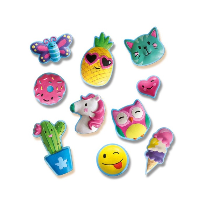 Set creativ pentru copii, modelare si pictura, figurine colorate, 6 culori acuarele