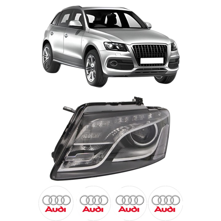 Far Stanga Fata AUDI Q5 (8RB) din 2008-2017, Auto, DEPO, 4x Stickere auto cu AUDI