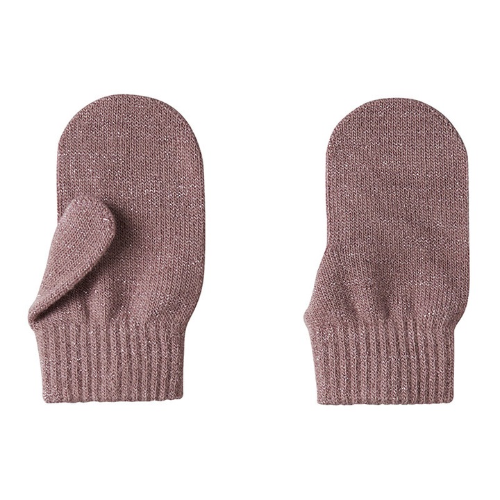 Mănuși tricotate copii, NAME IT, lucioase, alb, set