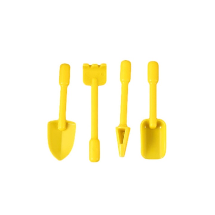 Set de 4 mini unelte de gradina din plastic galben, pentru plantare