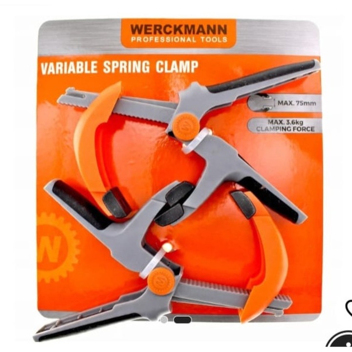 Set de 2 cleme cu arc reglabile, werckmann, plastic, 100mm