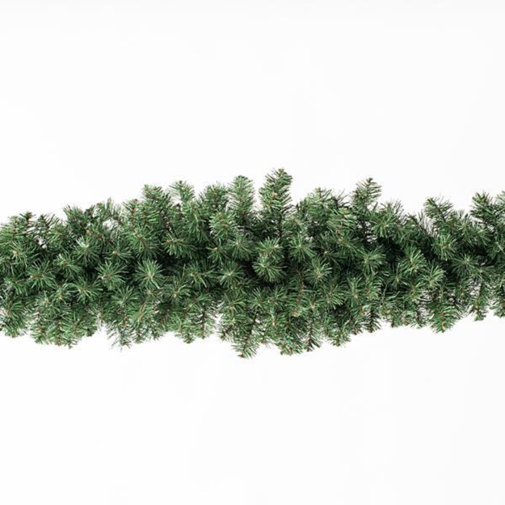 Ghirlanda ramificata cu funda, 300x40 cm, 460 ramuri (latimea ramurilor 8 cm), culoare verde