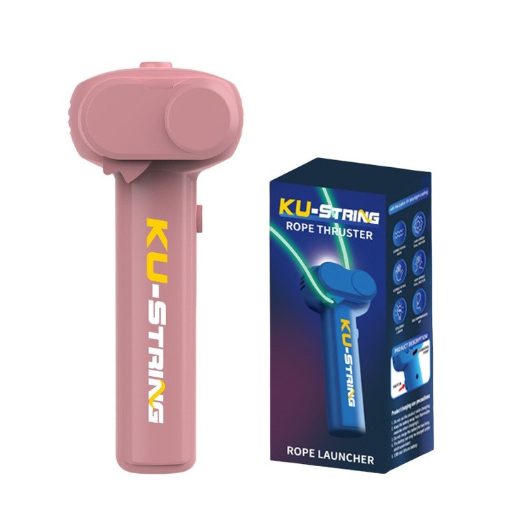 Електрически светещ въжен стартер ZYTEQ®️, ласо с примка, интерактивна антистрес играчка с фосфоресциращ ефект, презареждаема, идеална за котки, кучета, деца и възрастни, стартер за фосфоресциращи въжета с вградена UV светлина, розов