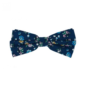 Papion casual, Onore, bumbac si microfibra, bleumarin, imprimeu floral multicolor Papion casual, Onore, bumbac si microfibra, bleumarin, imprimeu floral multicolor