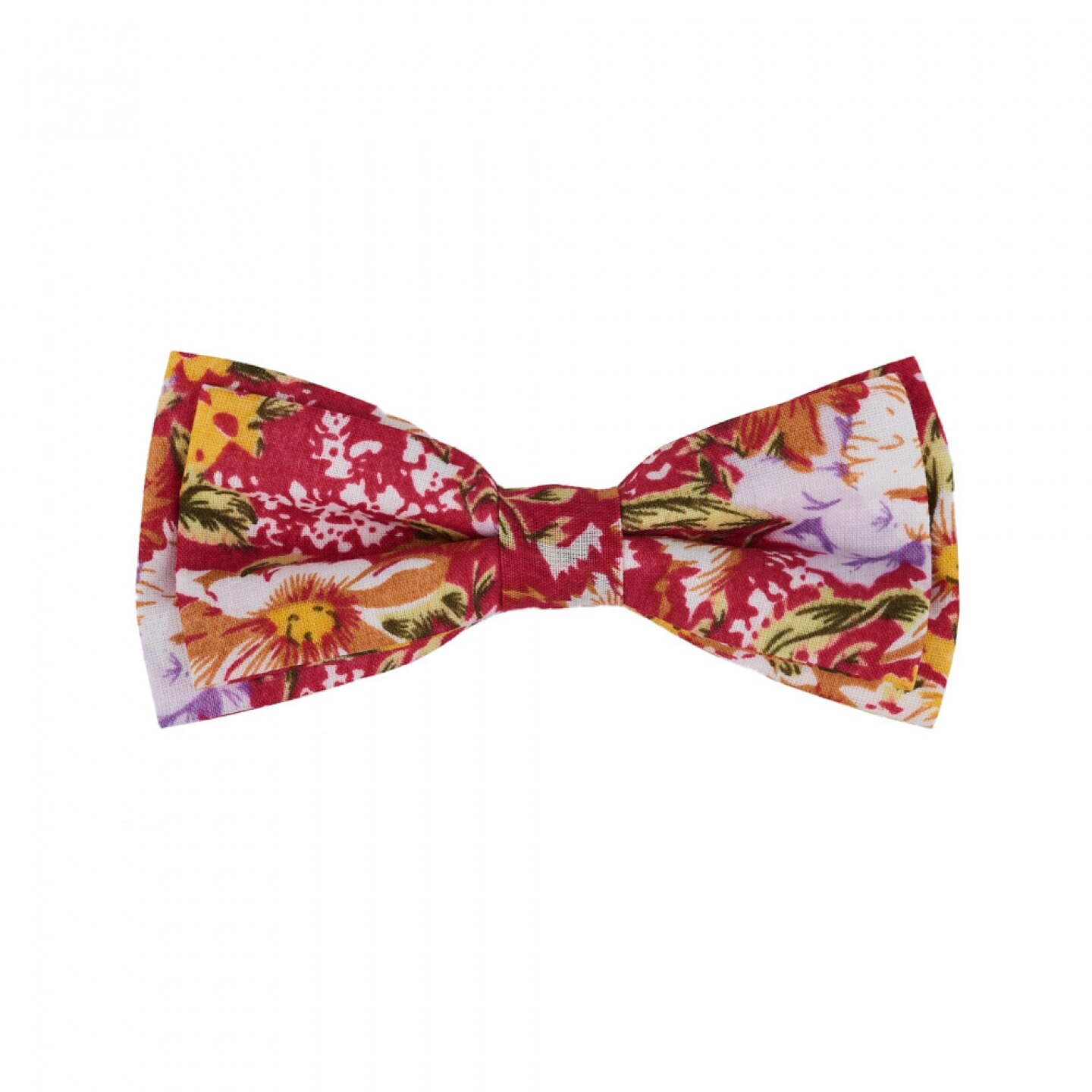 Papion dublu, roz, Onore, imprimeu floral multicolor