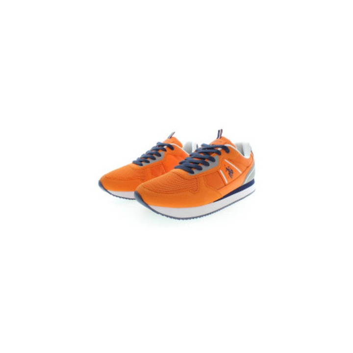 Pantofi sport U.S. Polo pentru barbati, portocalii, model NOBIL009M3TH1, design sport cu sireturi si logo, Portocaliu