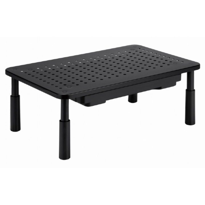 Gembird MS-TABLE-D-01 Fekete állítható monitortartó fiókkal