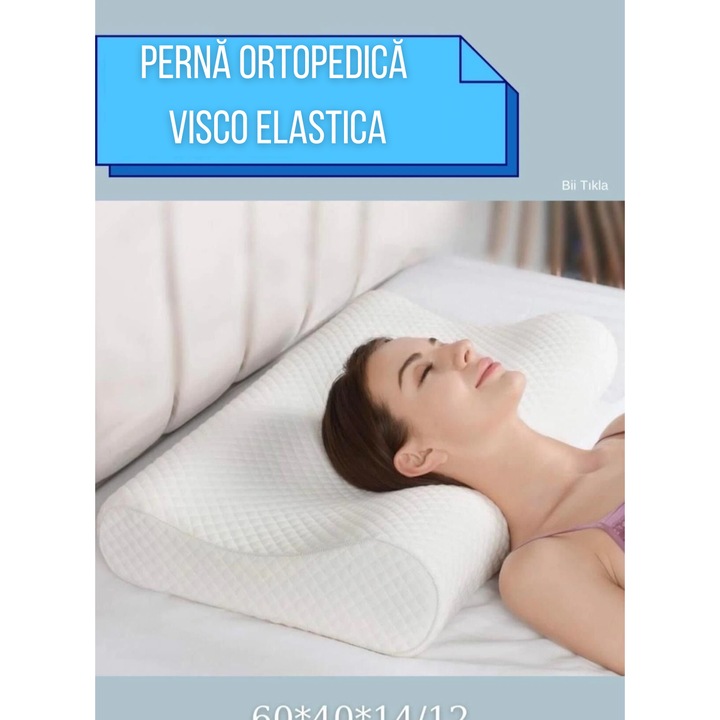 Viscomina ortopédiai alvópárna, ergonomikus memóriahab a nyak és a nyaki gerinc támogatására, mosható huzat, ideális oldalsó alváshoz