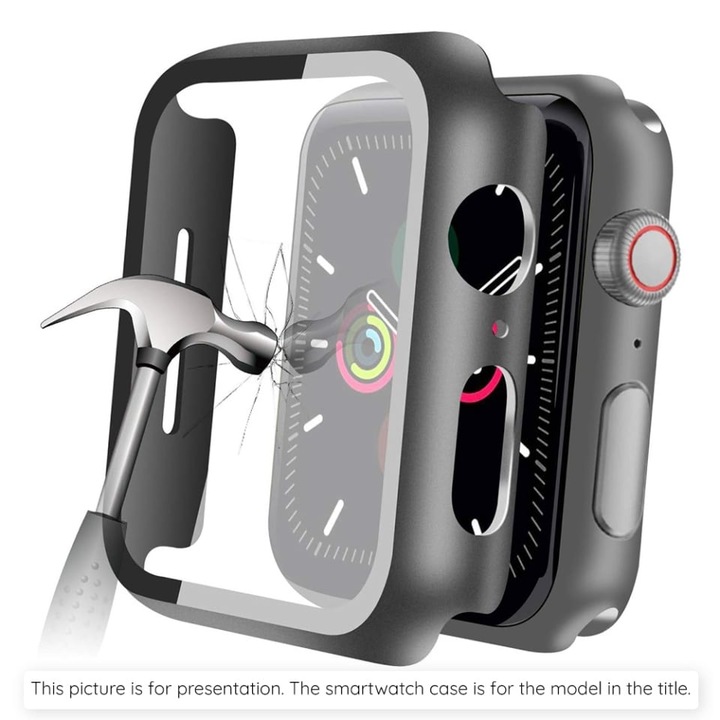 Husa protectie Smartwatch Huawei Watch Fit 4, SKYDDAR INNOVATION, Defense360 Pro + Screen Protector, AntiSoc, set cu sticker, Negru