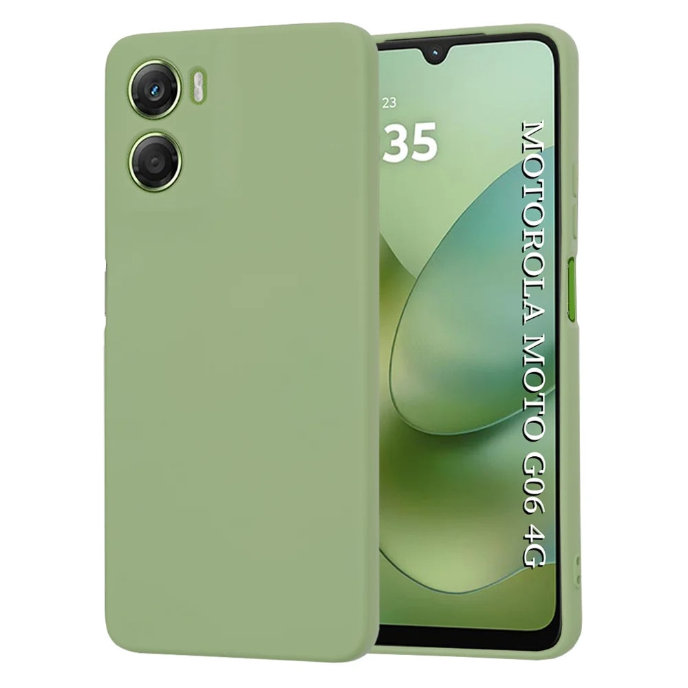 Husa pentru Motorola Moto G06, SKYDDAR INNOVATION, din Silicon Catifelat, SoftElegance, set cu sticker, Verde deschis