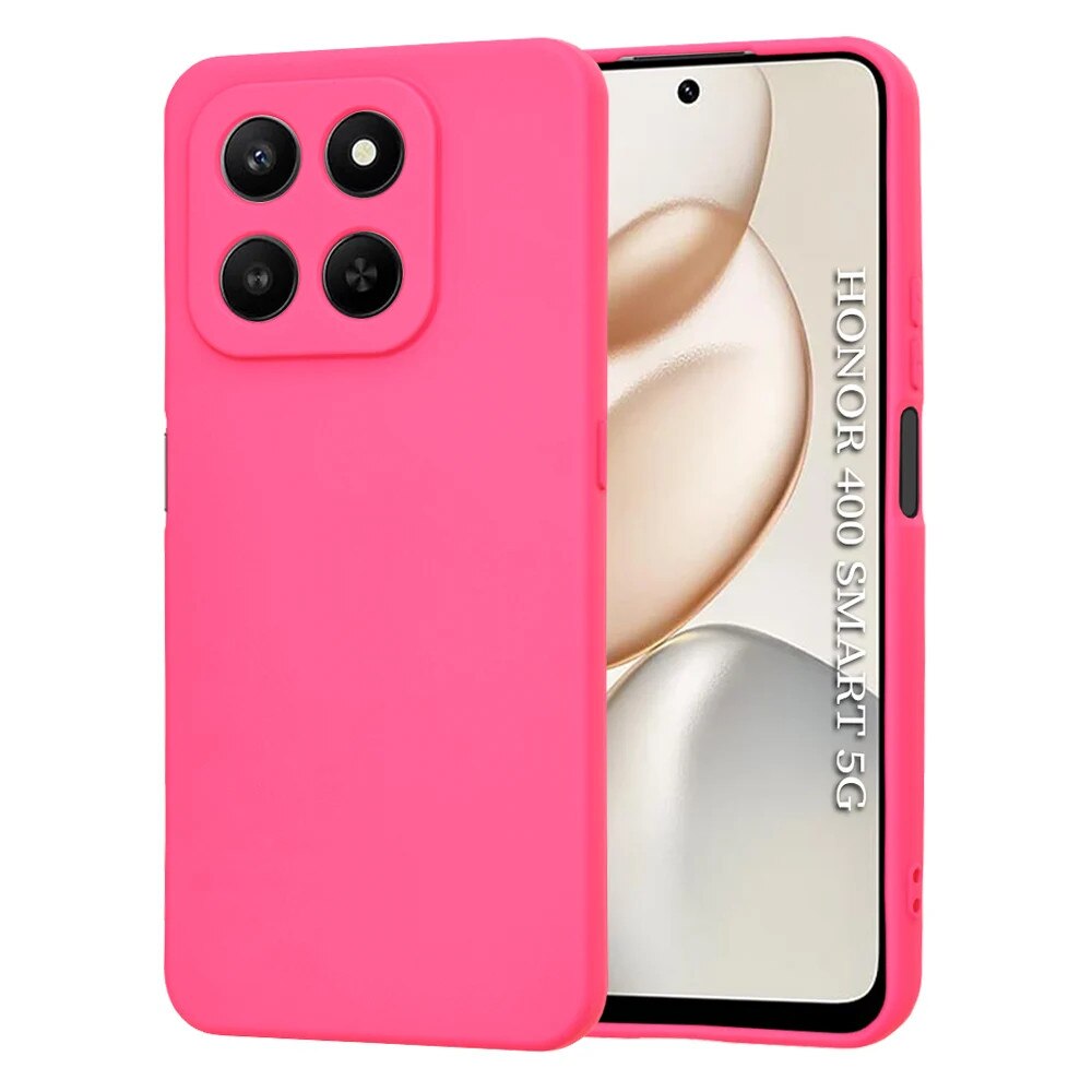 Husa pentru Honor 400 Smart / X7d 4G, SKYDDAR INNOVATION, din Silicon Catifelat, SoftElegance, set cu sticker, Fucsia